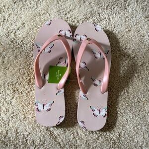 Kate Spade Dusty Pink Butterfly Flip Flops-NWT